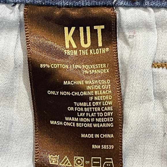 Kut from the Kloth Straight Leg Blue Jeans CROPPED WOMENS SIZE 12 - Picture 9 of 9